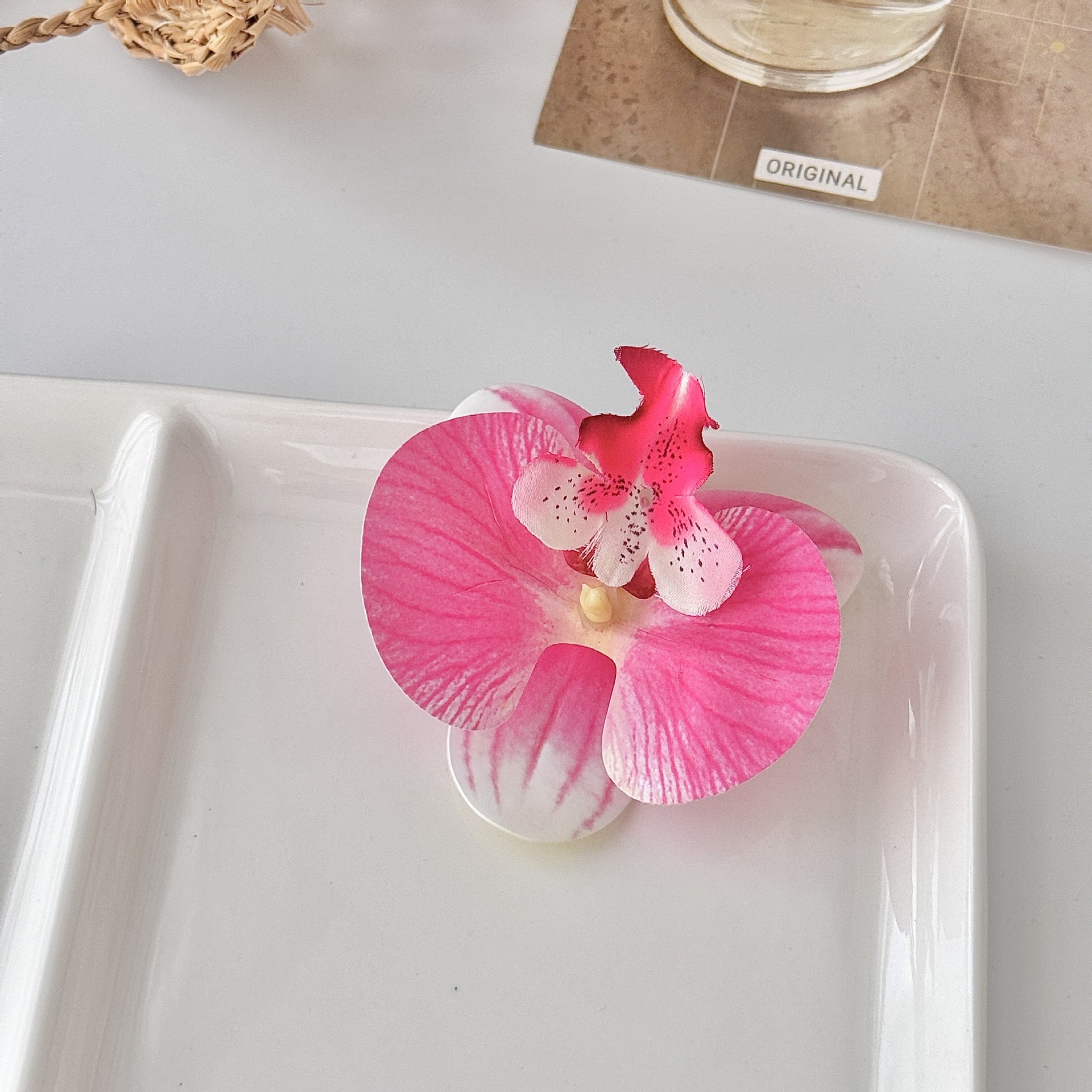 24 Stücke Orchideen-Dekorationen | Real Touch PU Künstliche Blumen | Orchideenköpfe & Künstliche Phalaenopsis-Blumenköpfe für DIY-Kunsthandwerk, Heim- und Hochzeitsdekoration