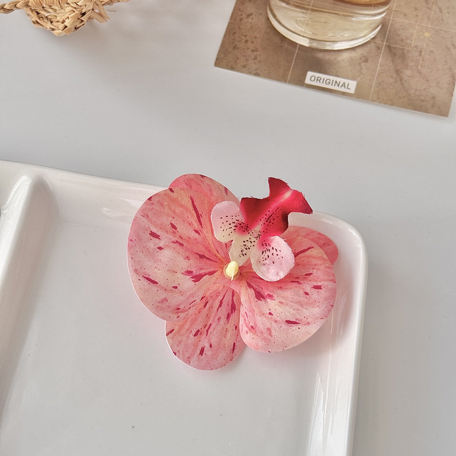 24 Stücke Orchideen-Dekorationen | Real Touch PU Künstliche Blumen | Orchideenköpfe & Künstliche Phalaenopsis-Blumenköpfe für DIY-Kunsthandwerk, Heim- und Hochzeitsdekoration