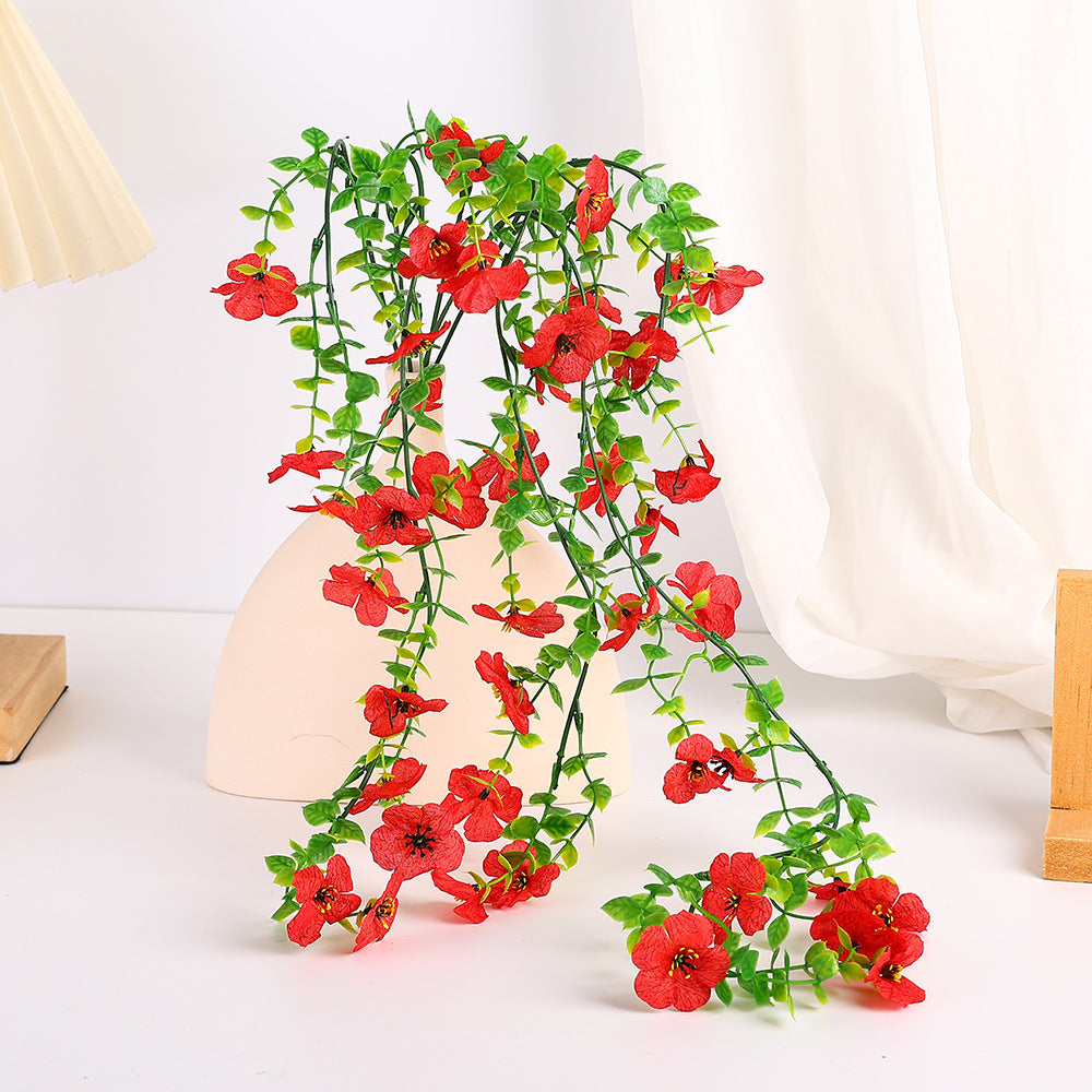 75 cm künstliche Violeen Veilchen - wandhängende Pflanzenranke Kunstpflanzenranke für Wanddekor