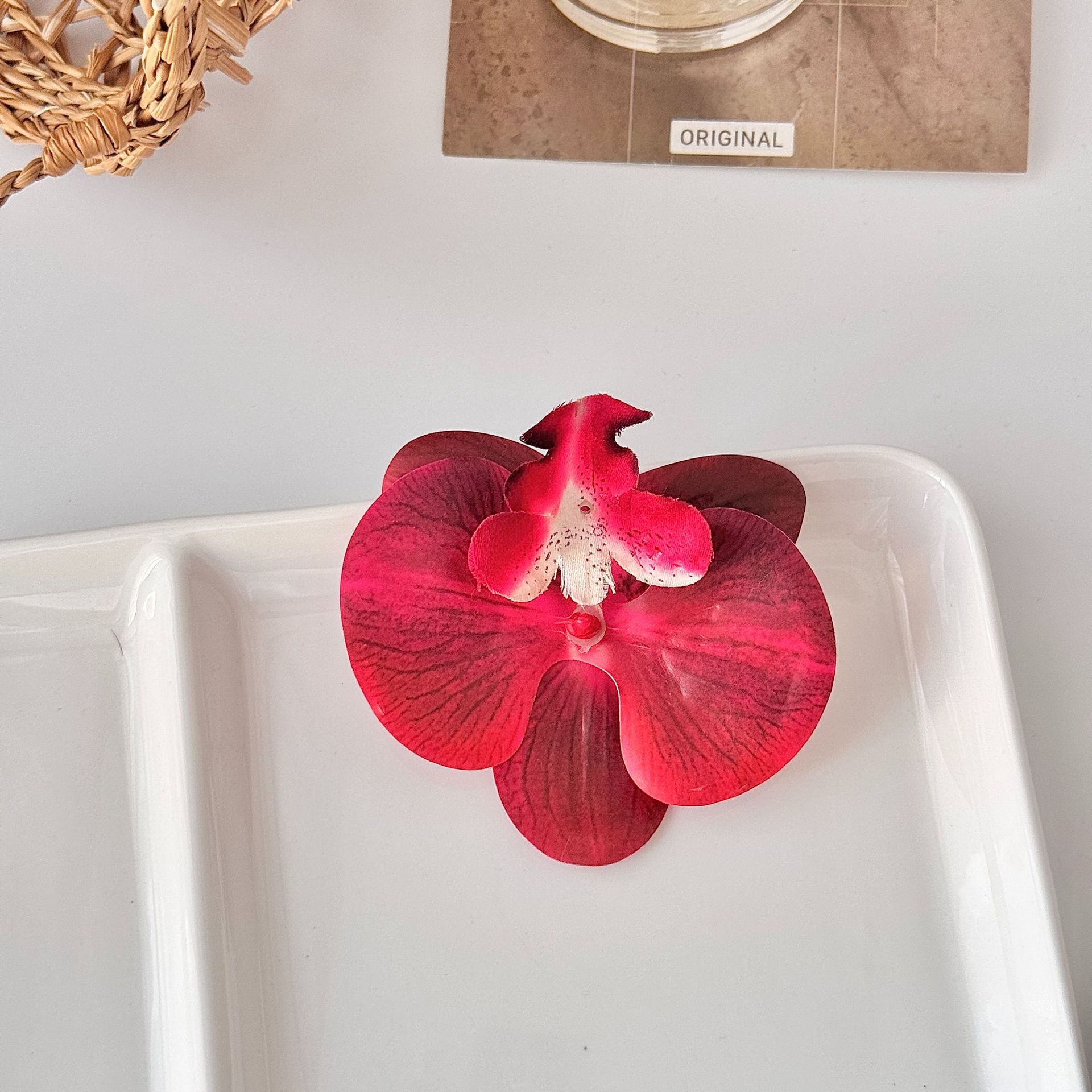 24 Stücke Orchideen-Dekorationen | Real Touch PU Künstliche Blumen | Orchideenköpfe & Künstliche Phalaenopsis-Blumenköpfe für DIY-Kunsthandwerk, Heim- und Hochzeitsdekoration