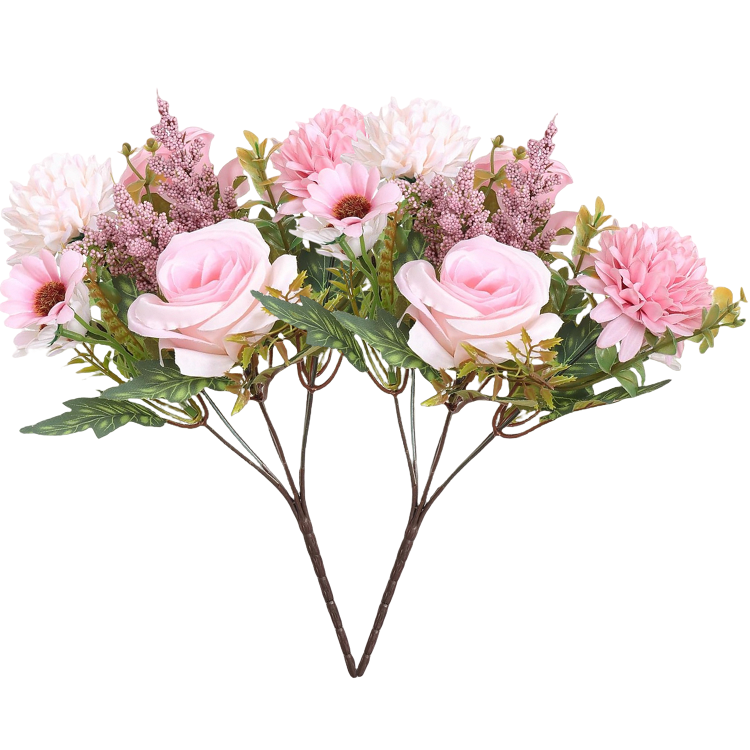 2 Bündel 33cm Künstliche Blumen Kunstblumen Wie Echt Künstlich Blumenstrauß Seide Kunstrosen Blumenstrauß Künstlich Seidenblumen Blumen für Hochzeit Partei Heim Küche Dekor