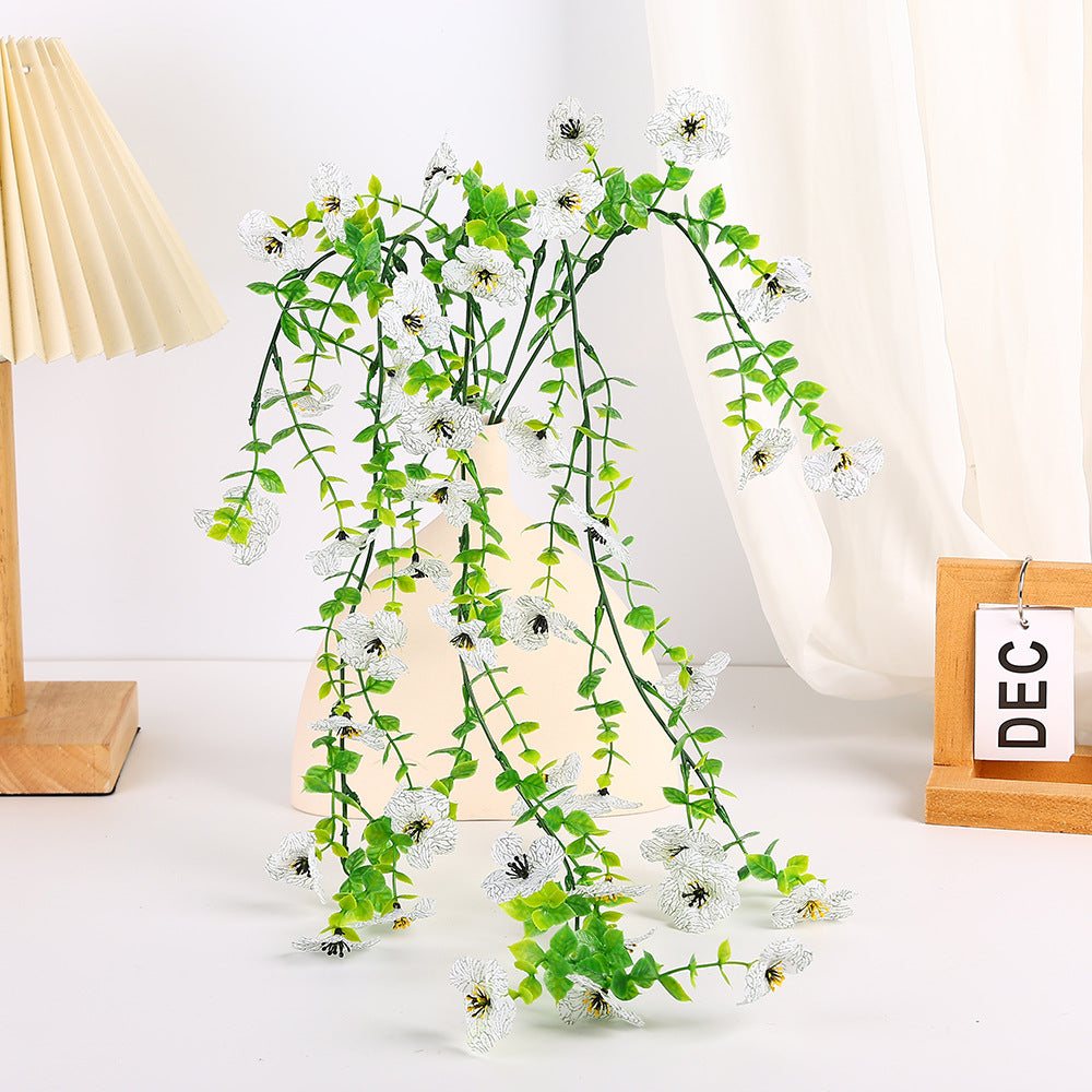 75 cm künstliche Violeen Veilchen - wandhängende Pflanzenranke Kunstpflanzenranke für Wanddekor