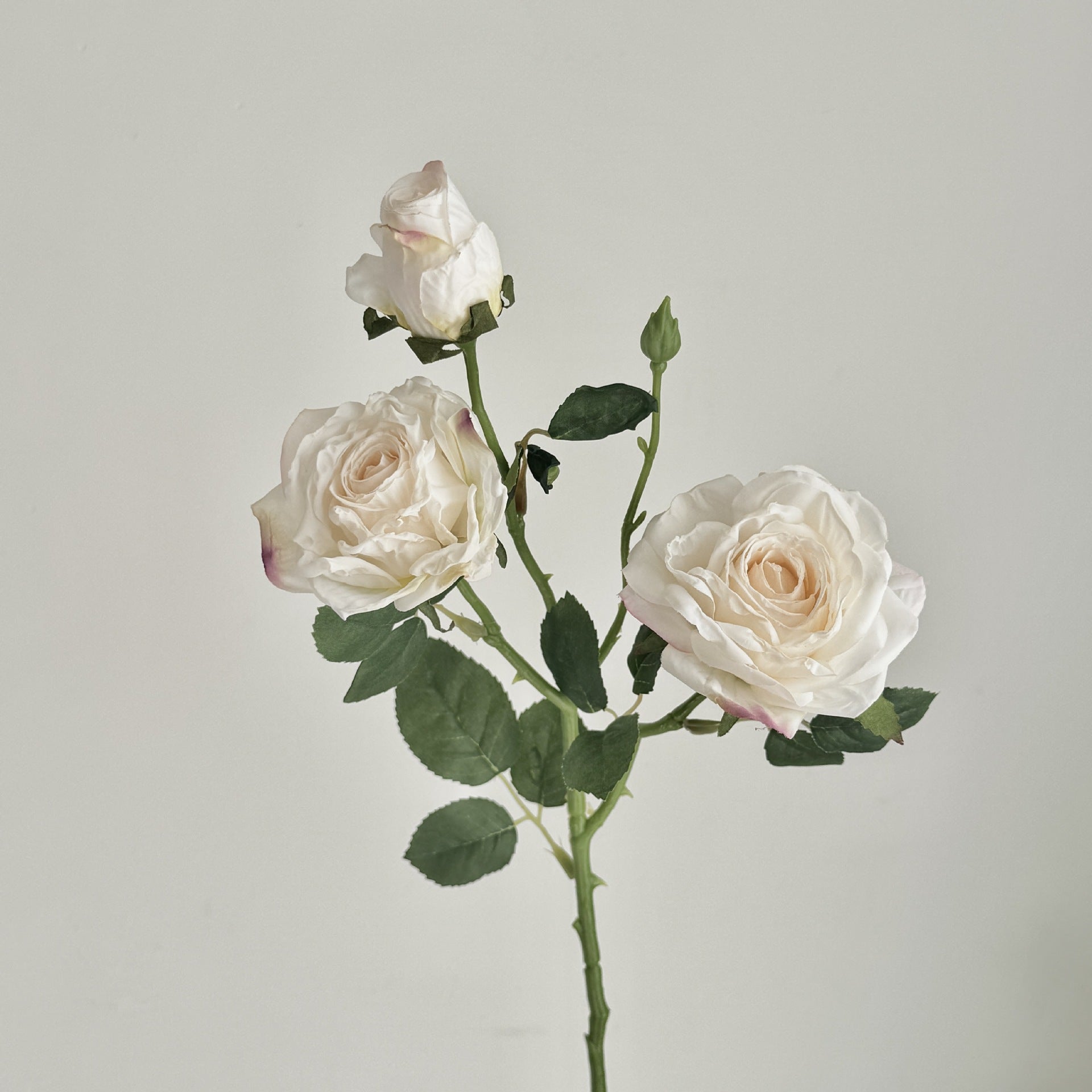 55 cm Vintage Decorative Roses with 3 Heads & Burnt Edges - Ideal for Autumn Winter Decoration
