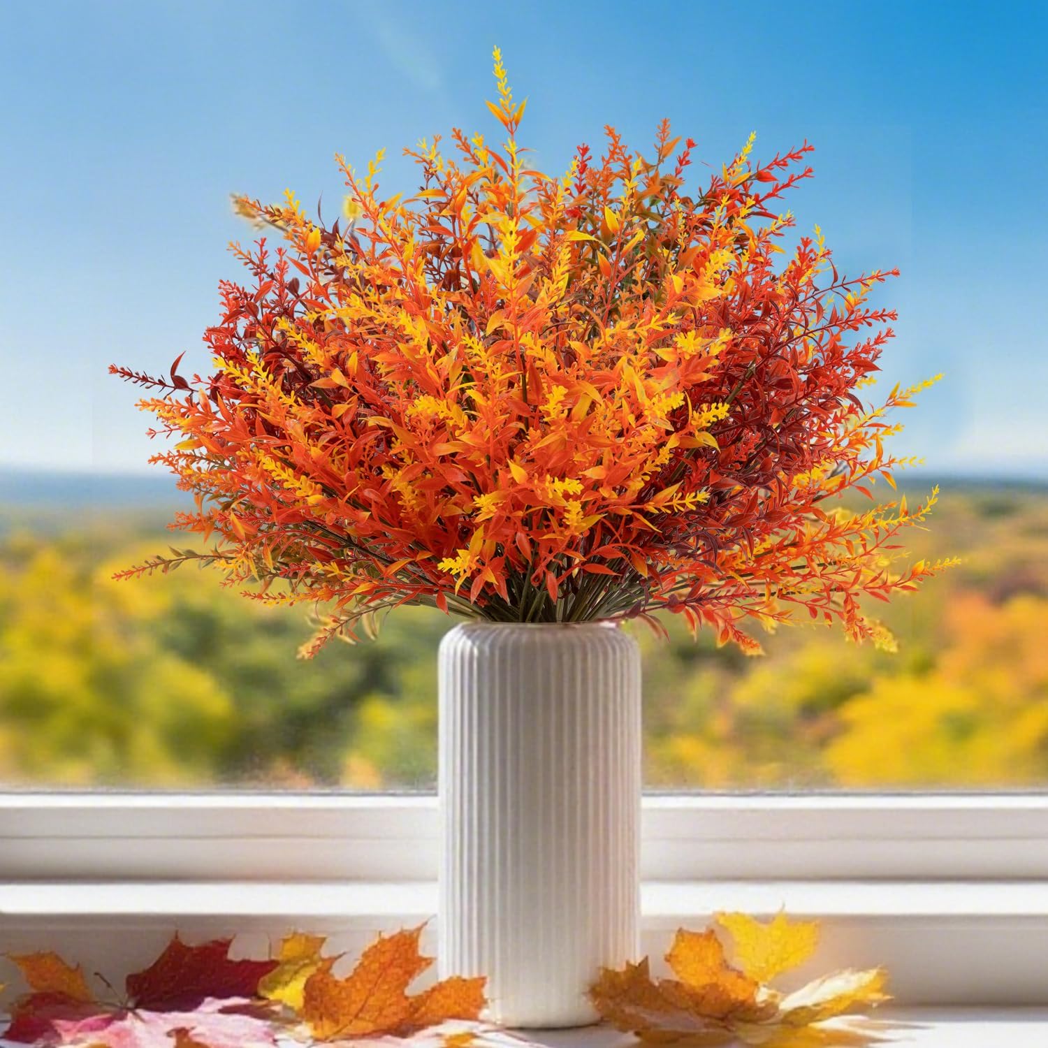 10 Bündel Herbstdeko Herbst Dekoration Kunstblumen Herbst Künstlich - Kunstblumen Autumn Deko Innen Outdoor, Herbstblumen Deko Herbstzweige Fall Decor Balkon Blumen für Drinnen Draußen Garten