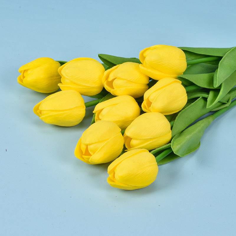 Großhandel: 10 Stück 34 cm kunstliche Tulpenstäbe, Blüten-Bouquet für Hochzeitsdekorationen