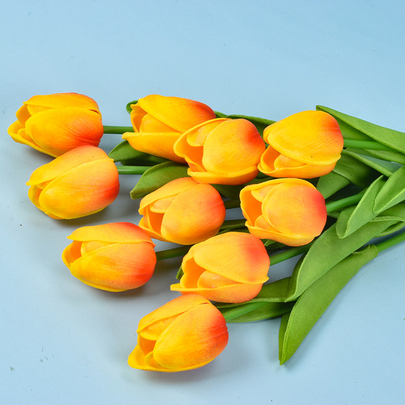 Großhandel: 10 Stück 34 cm kunstliche Tulpenstäbe, Blüten-Bouquet für Hochzeitsdekorationen