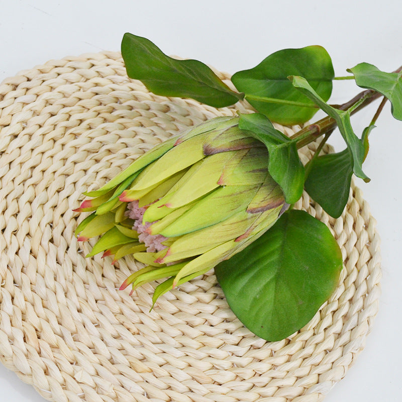 Künstliche Protea Königskerze, einzelner Stängel mit 1 Blüte, 65 cm hoch, aus Seidenstoff, für Hochzeiten und Innendekoration