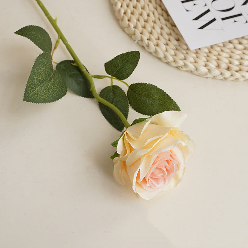 12 Stück Künstliche Rosen, Einzelne Langstielige Künstliche Dunkelrote Rosen, Realistische Kunstrosen für Hochzeitsdeko Brautsträuß Heiratsantrag Geburtstag Party Haus Garten Decor