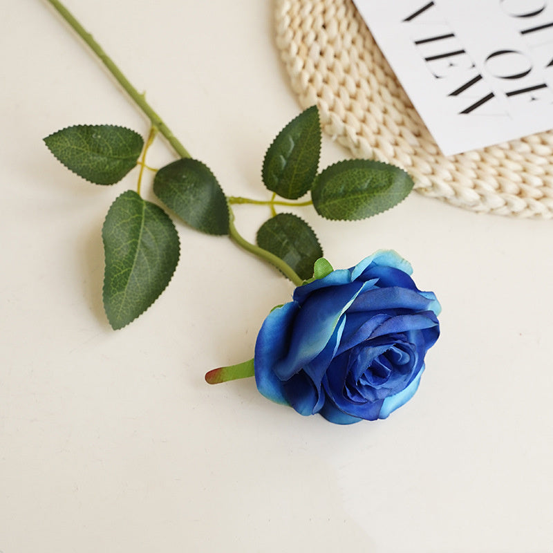 12 Stück Künstliche Rosen, Einzelne Langstielige Künstliche Dunkelrote Rosen, Realistische Kunstrosen für Hochzeitsdeko Brautsträuß Heiratsantrag Geburtstag Party Haus Garten Decor