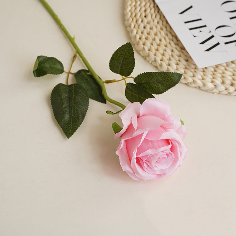 12 Stück Künstliche Rosen, Einzelne Langstielige Künstliche Dunkelrote Rosen, Realistische Kunstrosen für Hochzeitsdeko Brautsträuß Heiratsantrag Geburtstag Party Haus Garten Decor