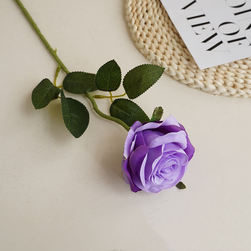 12 Stück Künstliche Rosen, Einzelne Langstielige Künstliche Dunkelrote Rosen, Realistische Kunstrosen für Hochzeitsdeko Brautsträuß Heiratsantrag Geburtstag Party Haus Garten Decor