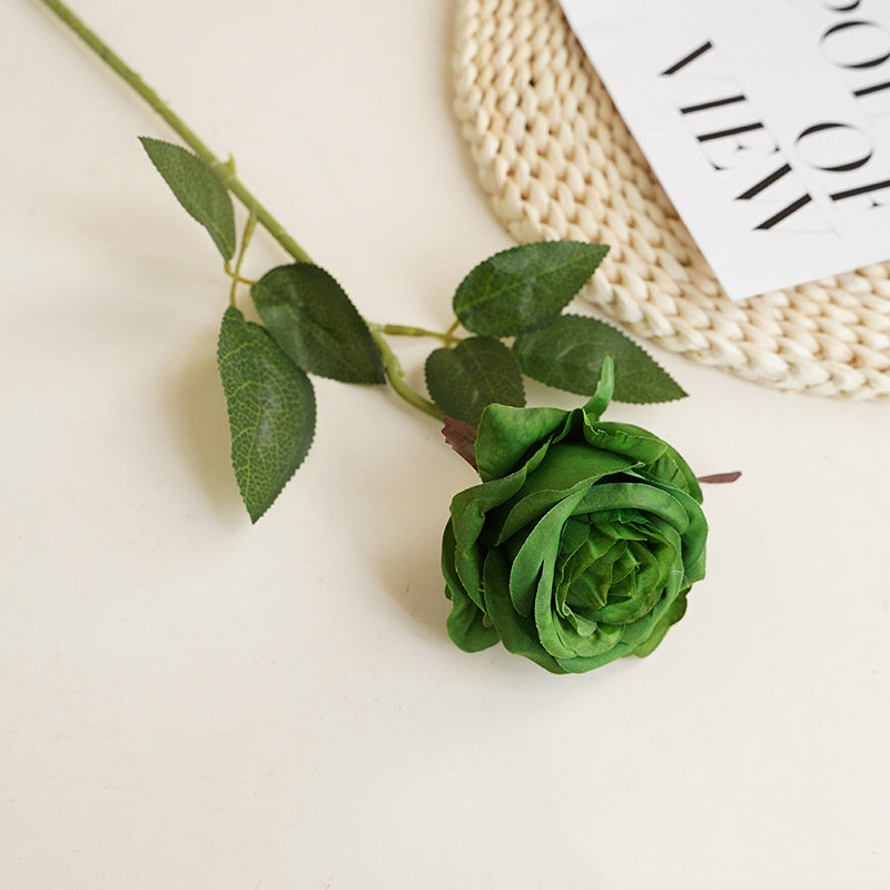 12 Stück Künstliche Rosen, Einzelne Langstielige Künstliche Dunkelrote Rosen, Realistische Kunstrosen für Hochzeitsdeko Brautsträuß Heiratsantrag Geburtstag Party Haus Garten Decor