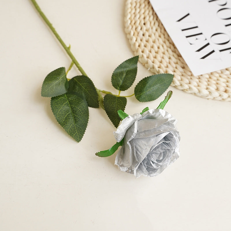 12 Stück Künstliche Rosen, Einzelne Langstielige Künstliche Dunkelrote Rosen, Realistische Kunstrosen für Hochzeitsdeko Brautsträuß Heiratsantrag Geburtstag Party Haus Garten Decor