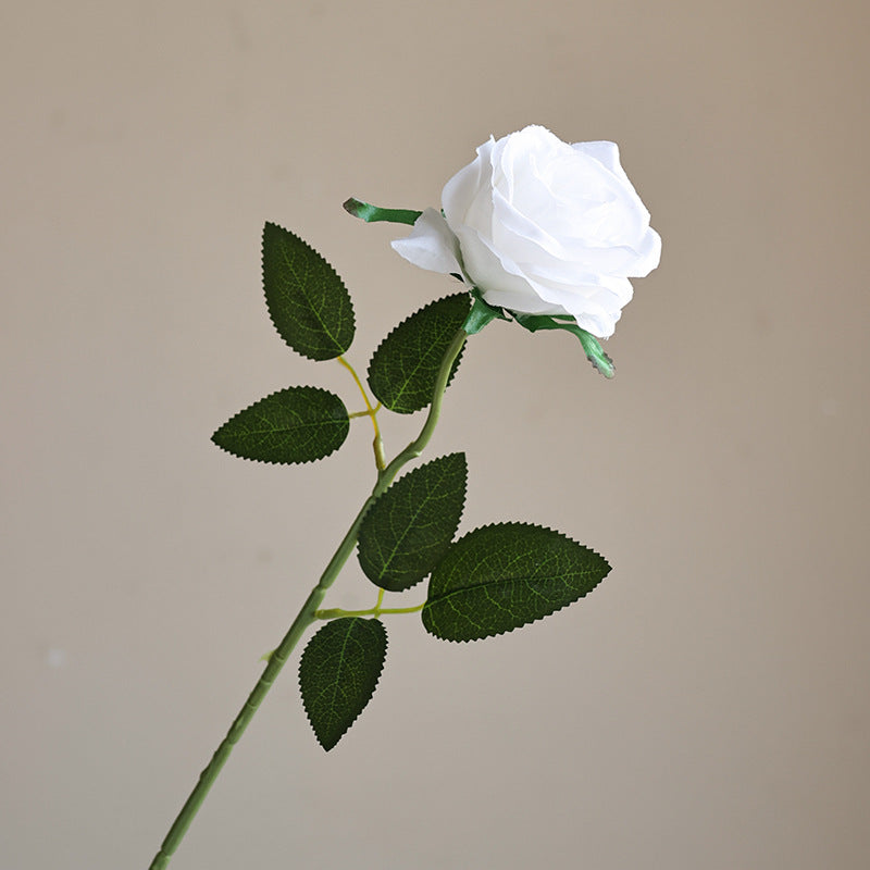 12 Stück Künstliche Rosen, Einzelne Langstielige Künstliche Dunkelrote Rosen, Realistische Kunstrosen für Hochzeitsdeko Brautsträuß Heiratsantrag Geburtstag Party Haus Garten Decor