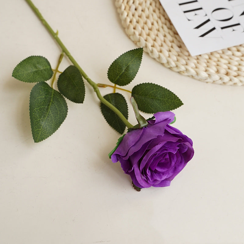 12 Stück Künstliche Rosen, Einzelne Langstielige Künstliche Dunkelrote Rosen, Realistische Kunstrosen für Hochzeitsdeko Brautsträuß Heiratsantrag Geburtstag Party Haus Garten Decor