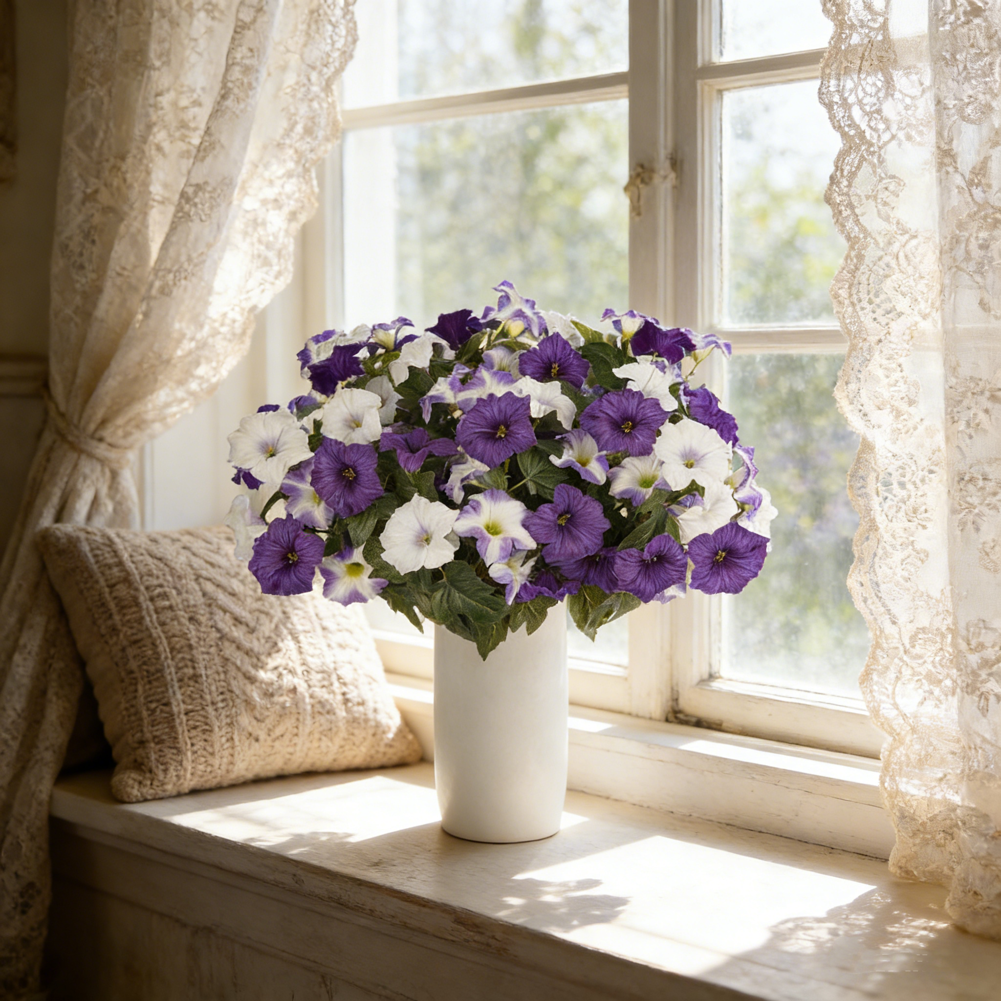 12er-Pack Kunstblumen Petunien – UV-beständig, farbecht & ganzjährig dekorativ für Außen und Innen