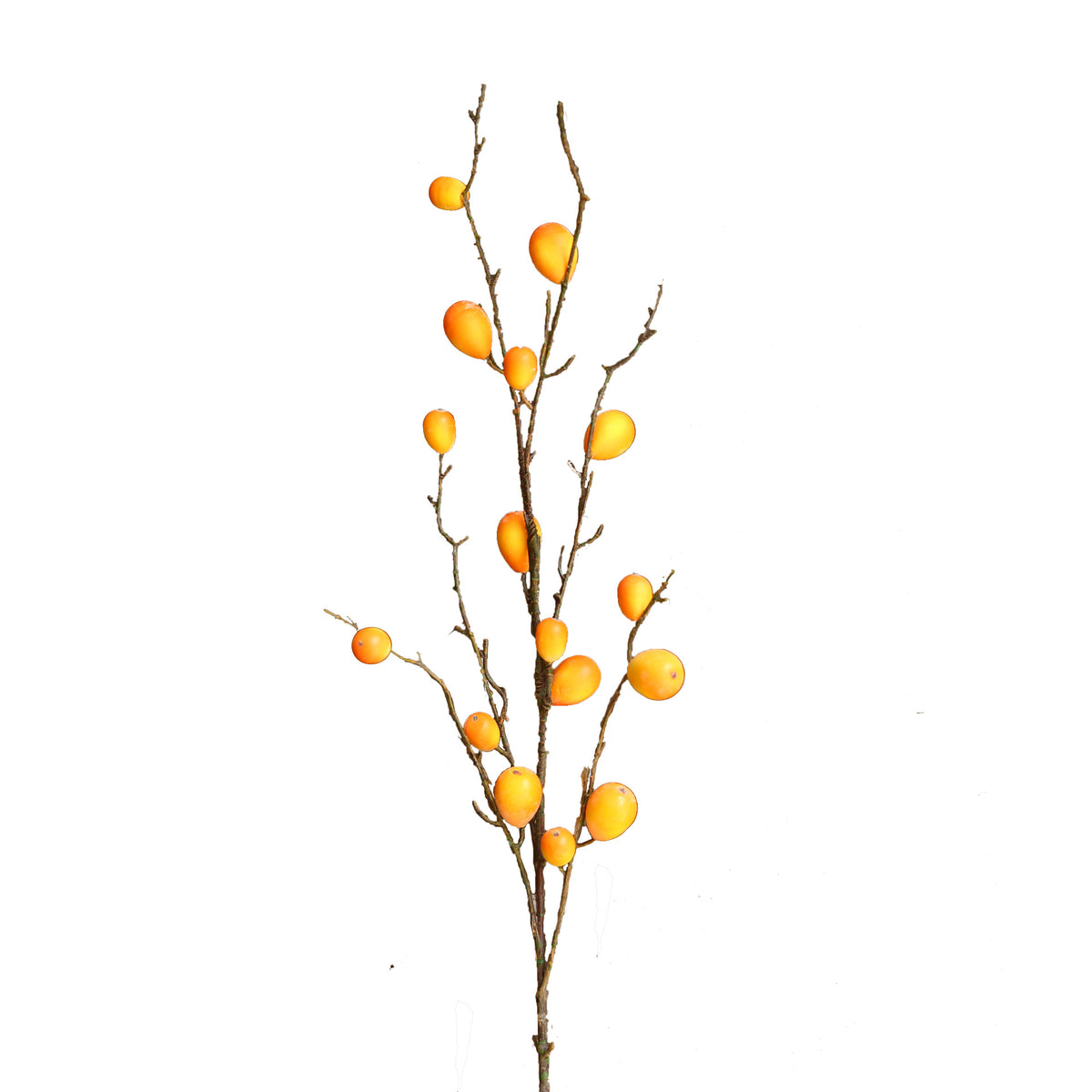 Künstliche Loquat-Zweig-Deko, 100 cm, 16 Blüten, single Stem, Plastik, für Floristik, Hochzeit, Innenraumgestaltung