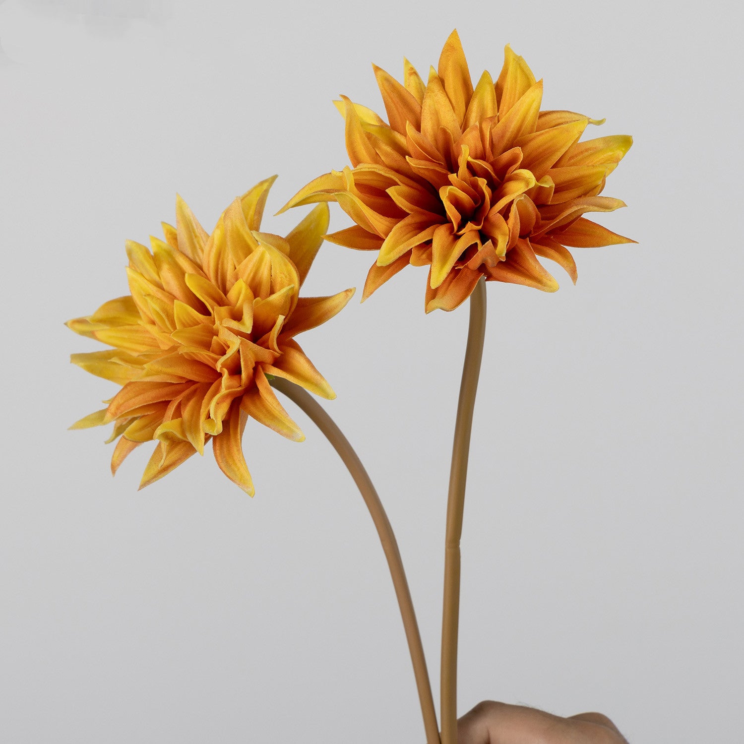 Künstliche Dahlie 37 cm, Hochwertige Stielblume in Vintage Herbstfarben, Täuschend Echte Kunstblume für Vase, Deko, Hochzeit & Gestecke