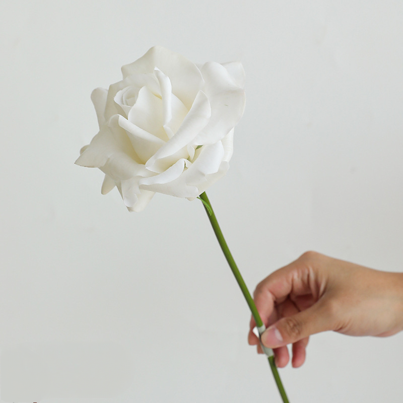 Real Touch Kunstrose 36 cm, Einzelne Rose mit naturgetreuer Haptik, Pr – kunstblumenshop