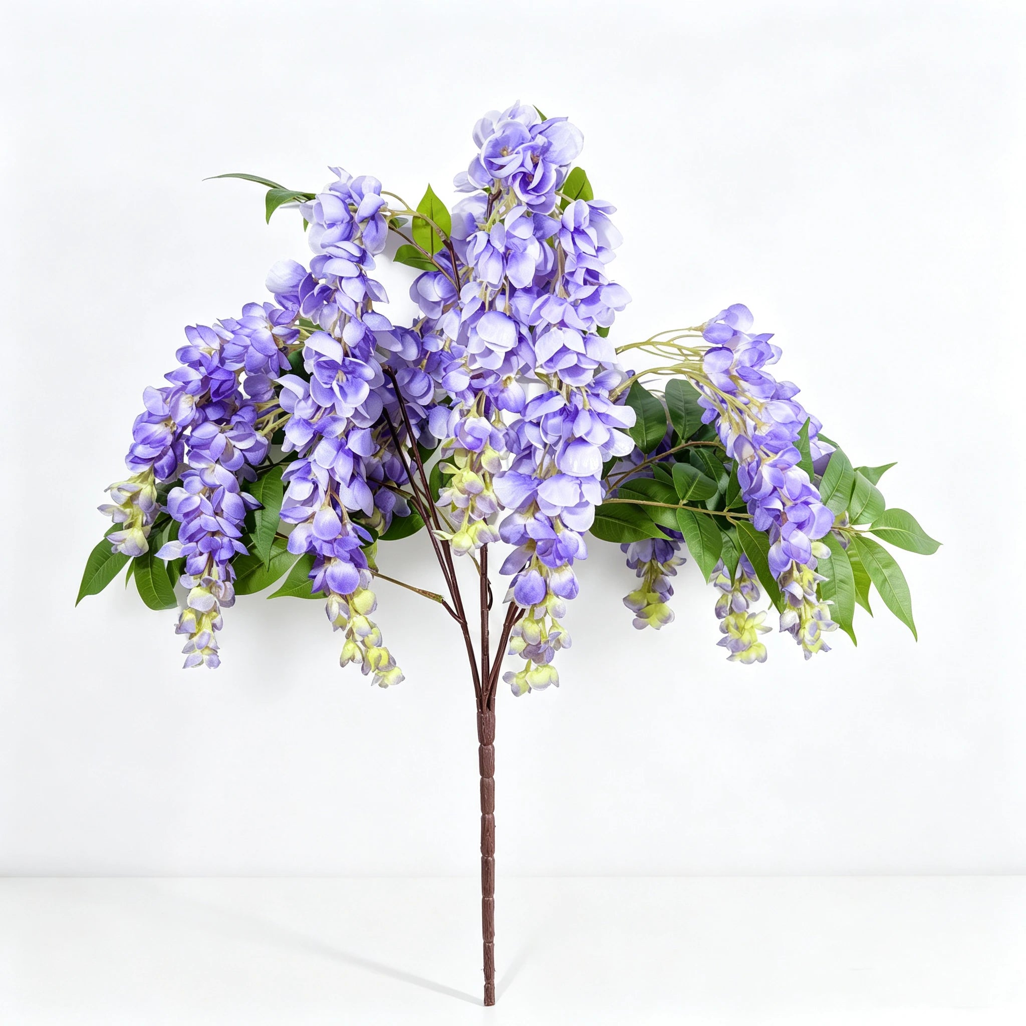 Künstlicher Blauregen Strauß 55cm, Hängende Seidenblumen in Premium-Qualität, Naturgetreue Kunstblumen für Deko, Hochzeit & Gastronomie