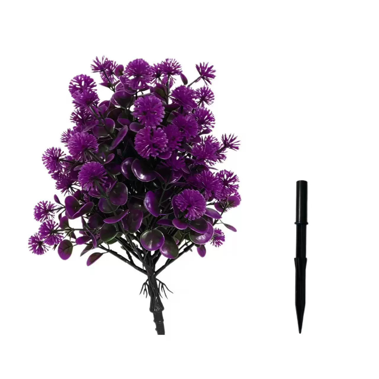 Künstlicher Pusteblumenball mit Eukalyptus, 47 cm, Täuschend Echte Kunstpflanze als Gartenstecker, für Gestecke, Hochzeit & Grabschmuck