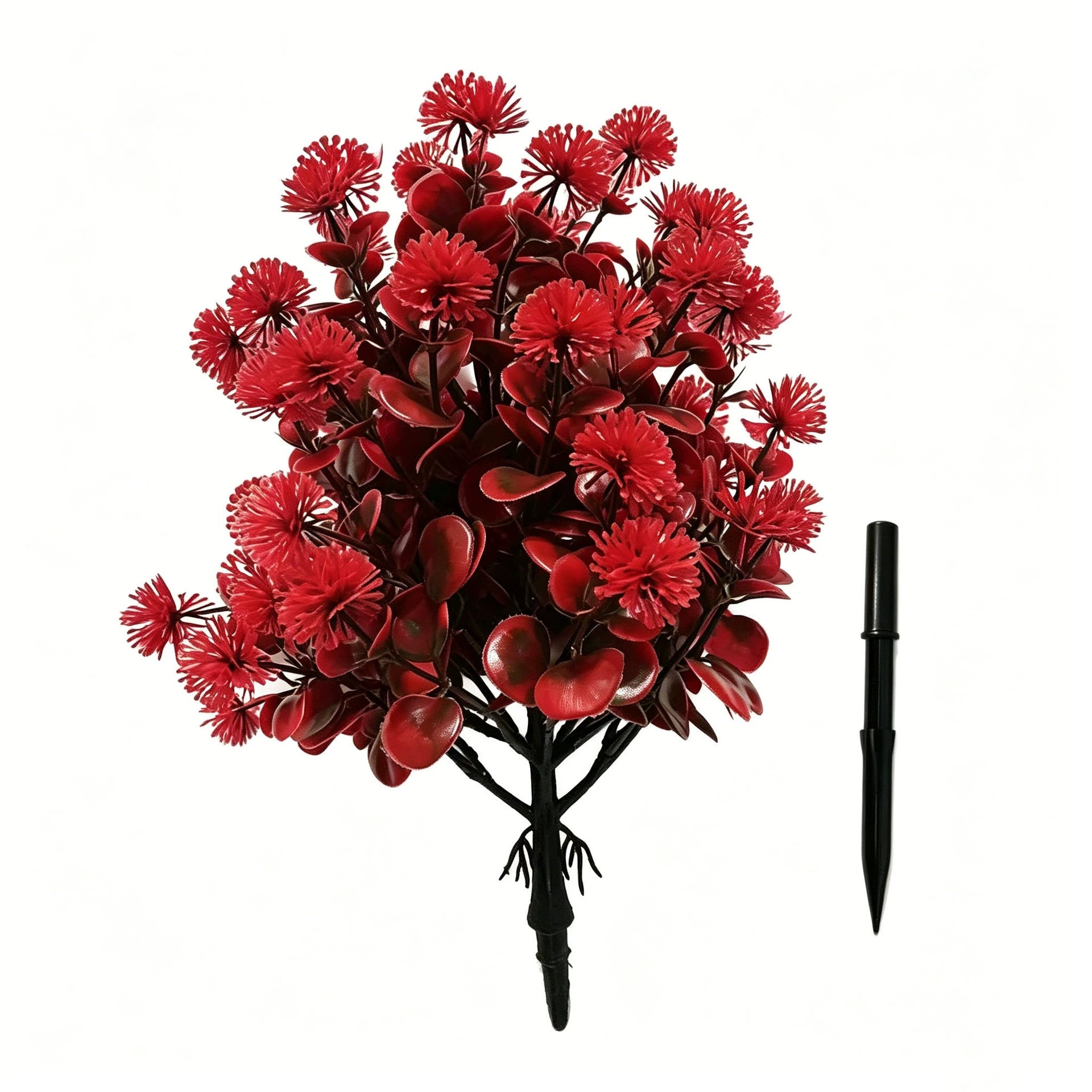 Künstlicher Pusteblumenball mit Eukalyptus, 47 cm, Täuschend Echte Kunstpflanze als Gartenstecker, für Gestecke, Hochzeit & Grabschmuck