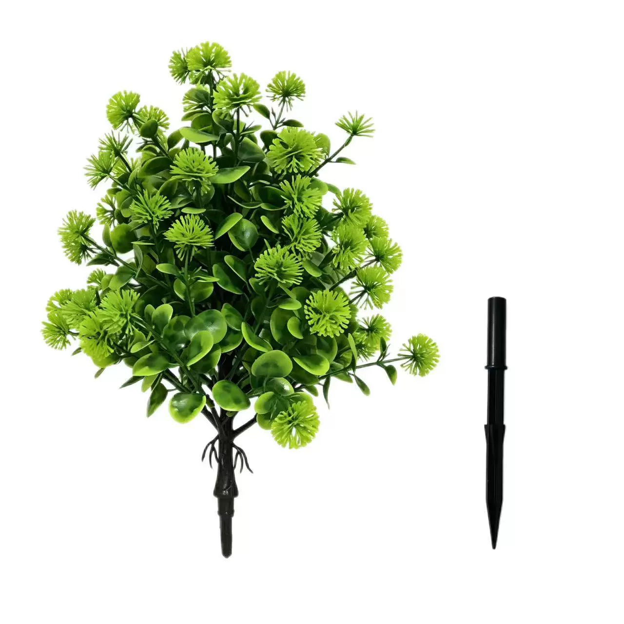Künstlicher Pusteblumenball mit Eukalyptus, 47 cm, Täuschend Echte Kunstpflanze als Gartenstecker, für Gestecke, Hochzeit & Grabschmuck