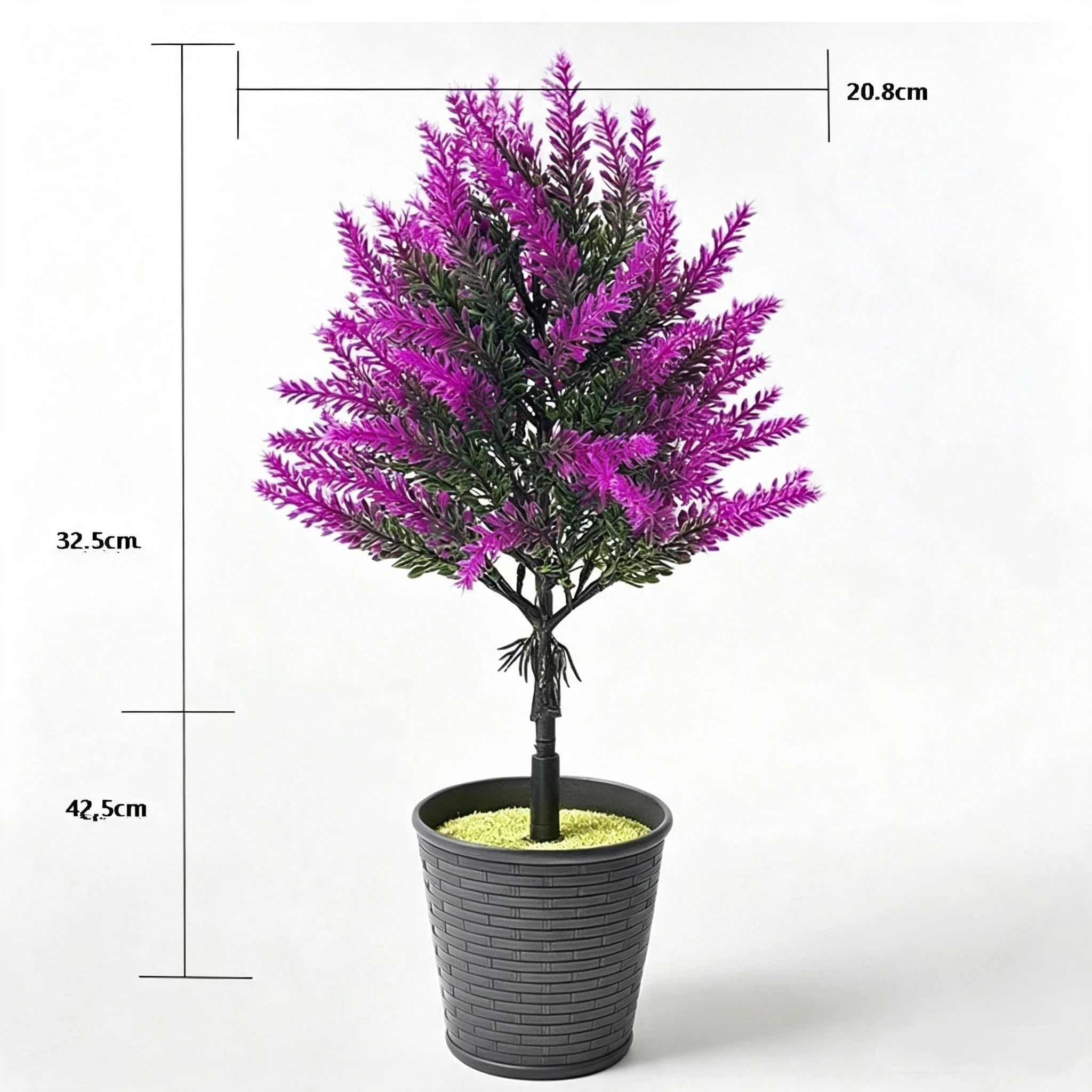Künstlicher Boston Farn 43 cm, Täuschend echte Farnpflanze mit Erdspieß, 21 cm breit, für Zuhause, Gastronomie, Events & Grabschmuck