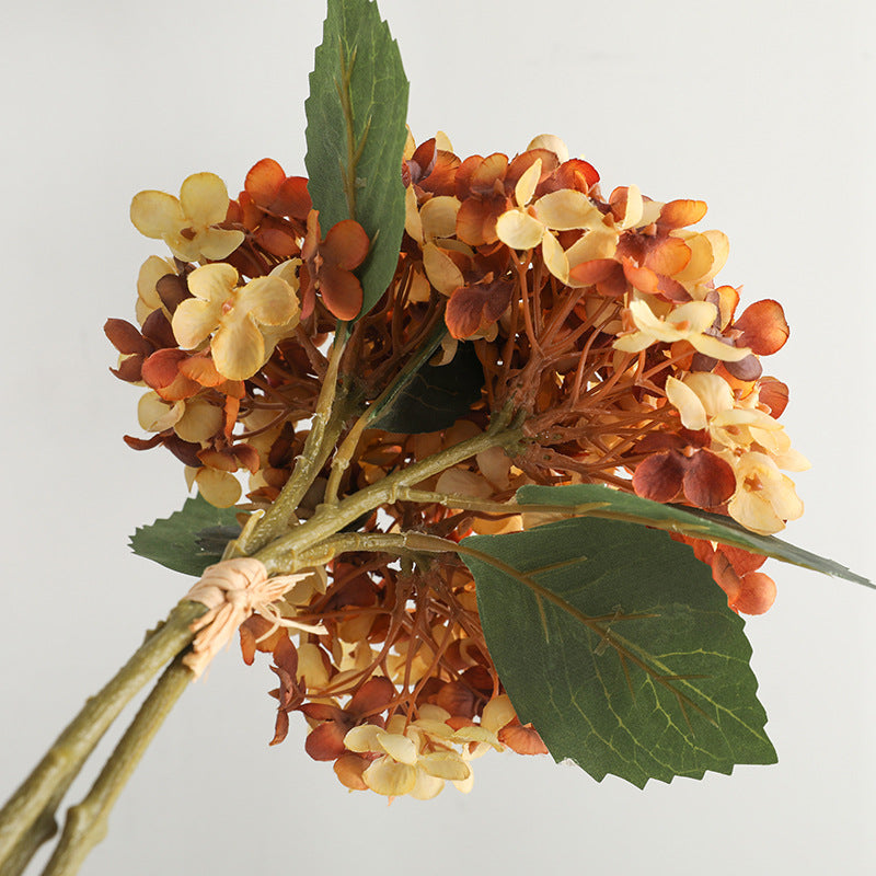 Hortensien Kunstblumen Strauß 33 cm | 3 Stiele | Realistische Herbst-Hortensie für Vase, Hochzeitsdeko & Floristik