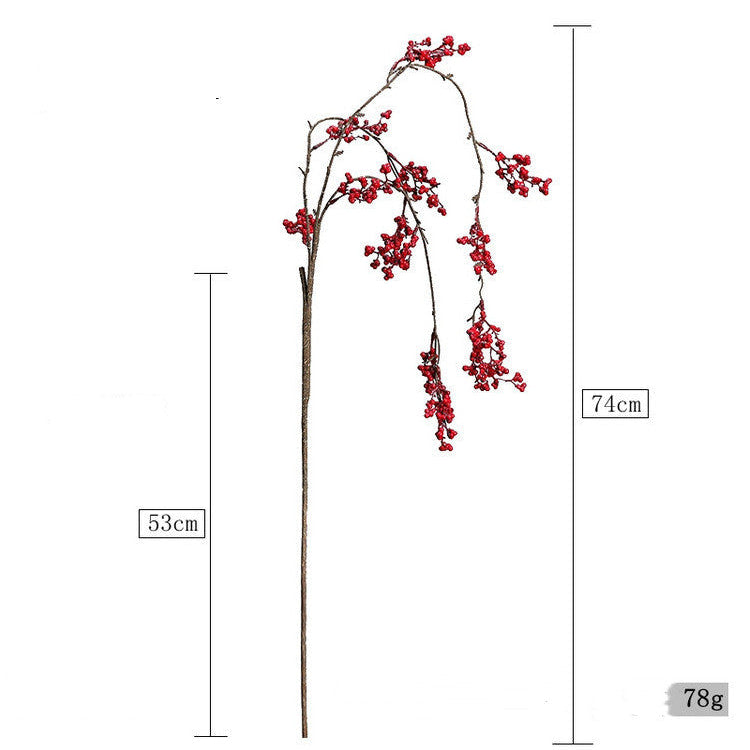 Faux-Beerenzweig rot, 12" hängend, realistisch, für Hochzeiten, Wohnkultur, Café-Dekoration, saisonale Feiertage