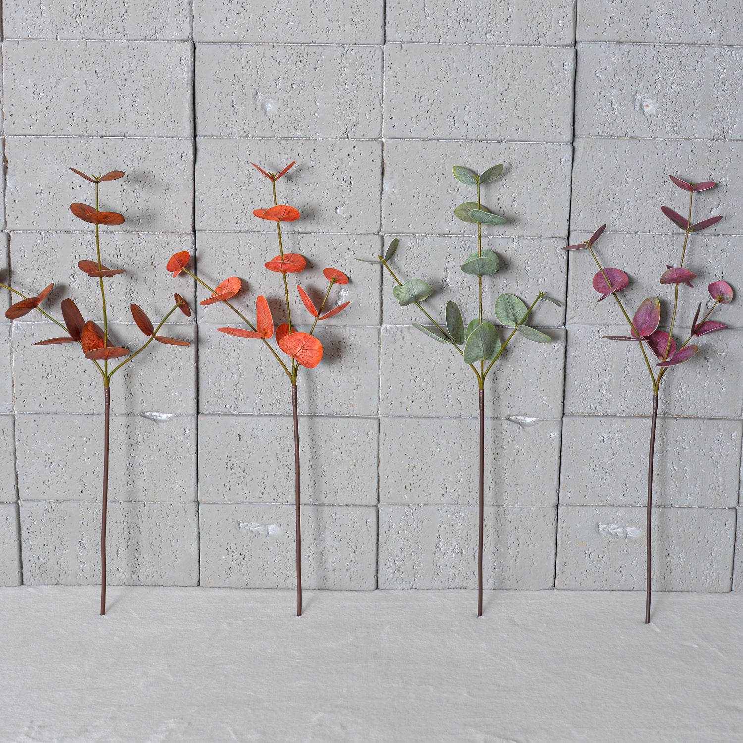 Eukalyptuszweige künstlich 2er Set (50 cm), Real-Touch Rundblatt-Eukalyptus, Grüne Deko Zweige für Vase, Hochzeit, Floristik & Gewerbe