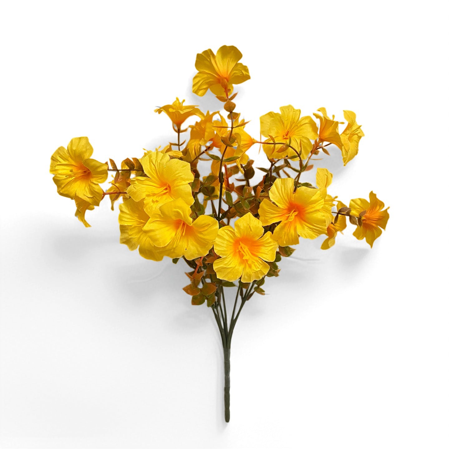 Künstliche Trichterwinden im 2er-Set, 36 cm, Herbstlicher Blumenstrauß mit 7 Blüten, Naturgetreue Kunstblumen für Deko, Hochzeit, Grabschmuck