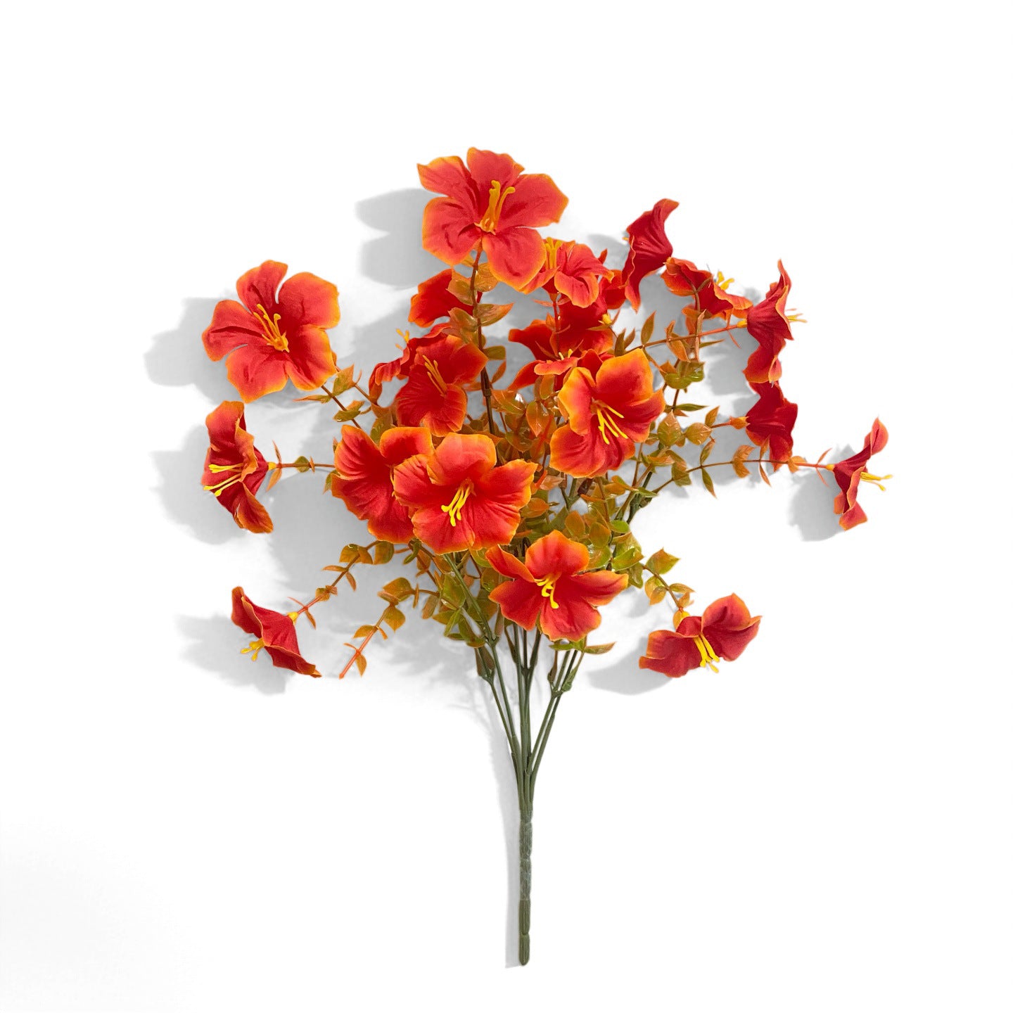 Künstliche Trichterwinden im 2er-Set, 36 cm, Herbstlicher Blumenstrauß mit 7 Blüten, Naturgetreue Kunstblumen für Deko, Hochzeit, Grabschmuck