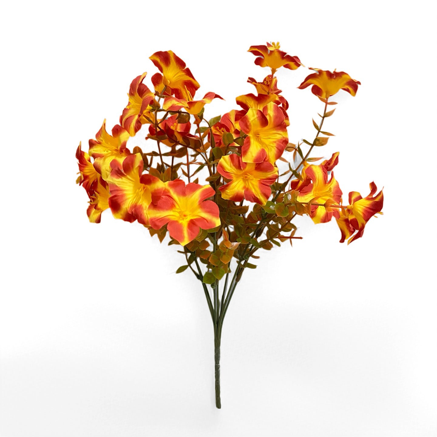 Künstliche Trichterwinden im 2er-Set, 36 cm, Herbstlicher Blumenstrauß mit 7 Blüten, Naturgetreue Kunstblumen für Deko, Hochzeit, Grabschmuck