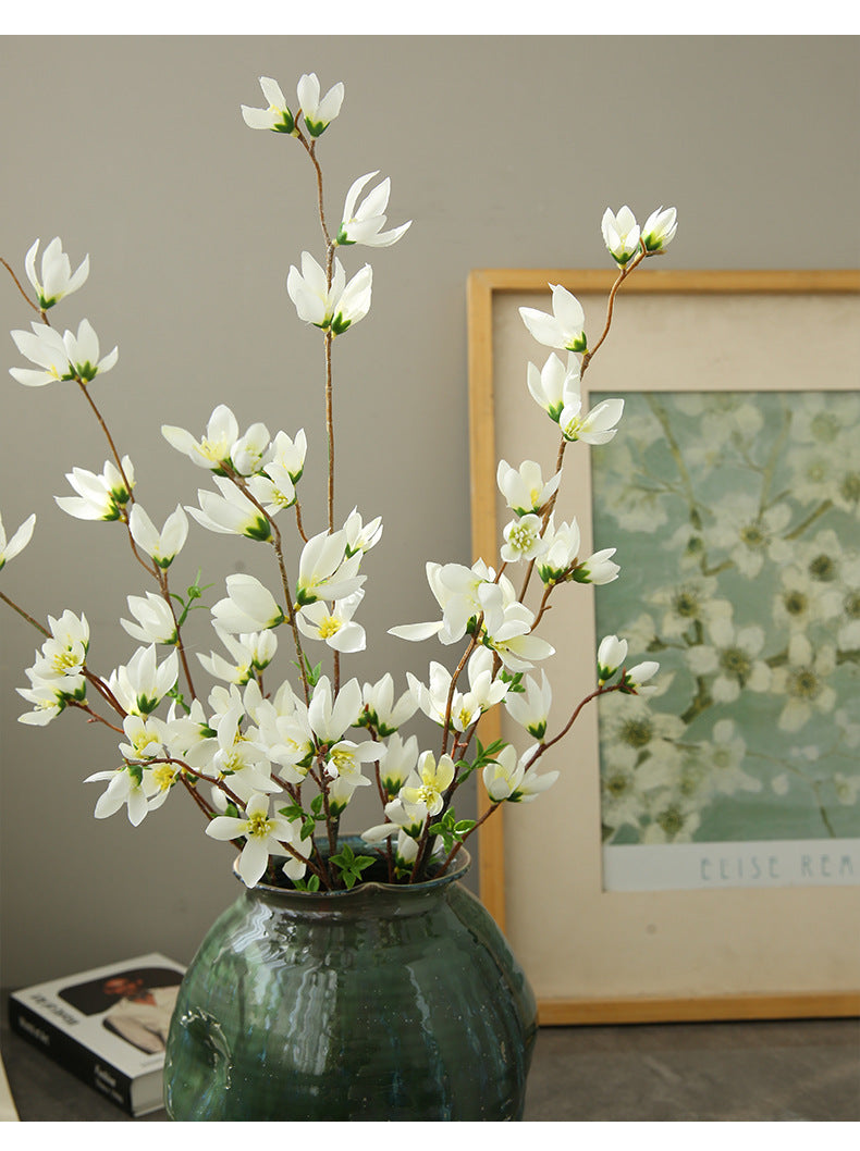 Künstlicher Magnolienzweig 90 cm, Lebensechte Mini-Magnolie in Real-To – kunstblumenshop