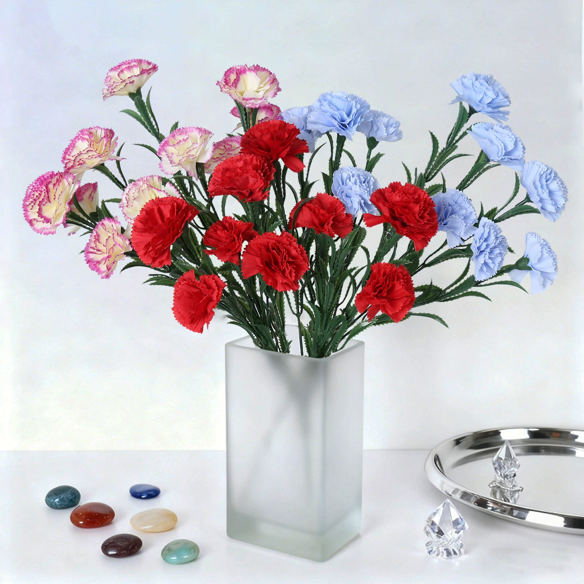 10 Kopf Kunstblumen, 41 cm hoch, realistisch, ideal für Hochzeiten, Innendekoration, Muttertag, langlebig, pflegeleicht