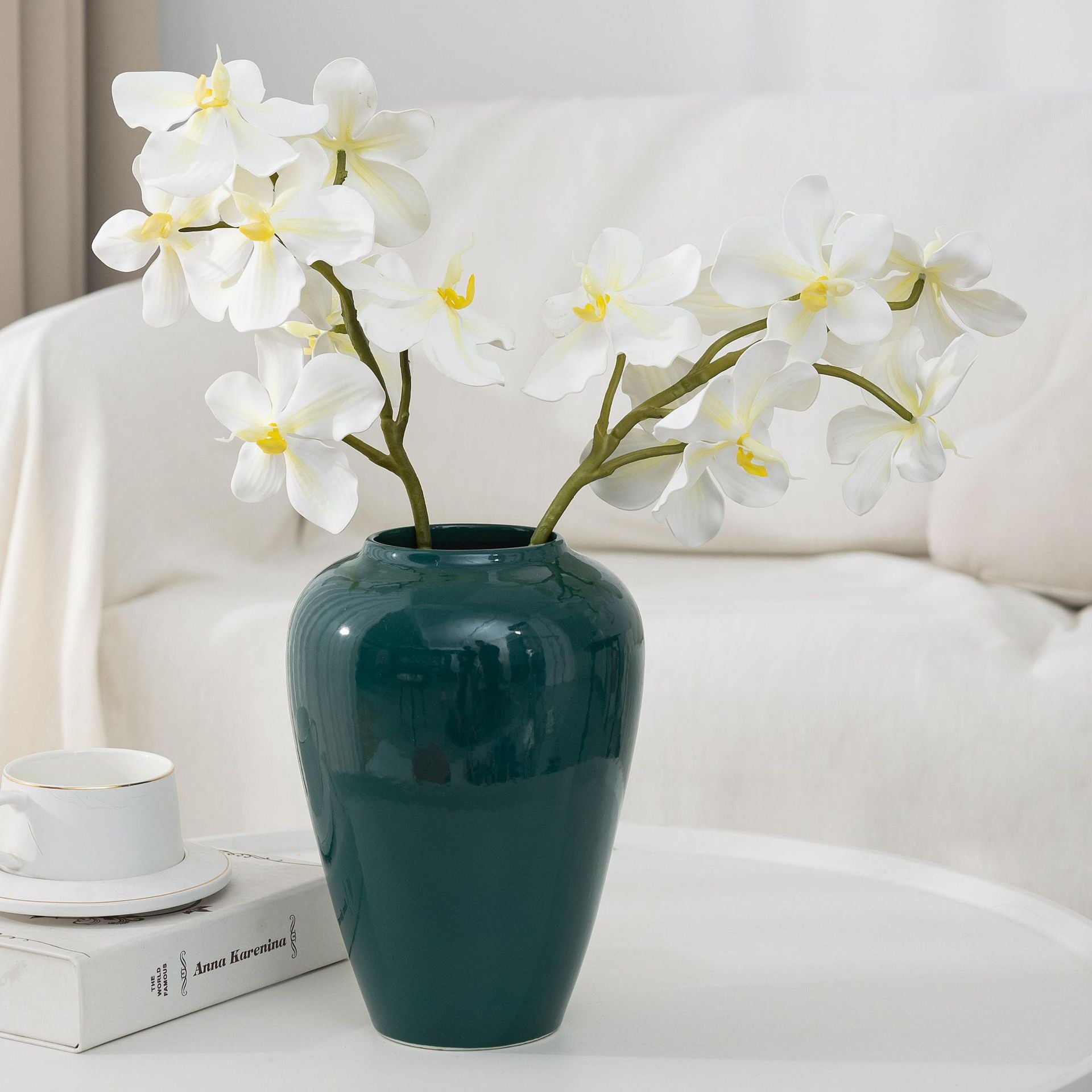 2er Set 20cm künstliche Orchideen, realistische PU-Blüten, ideal für Hochzeiten, Tischdekoration, Wohnaccessoires, langlebig, pflegeleicht
