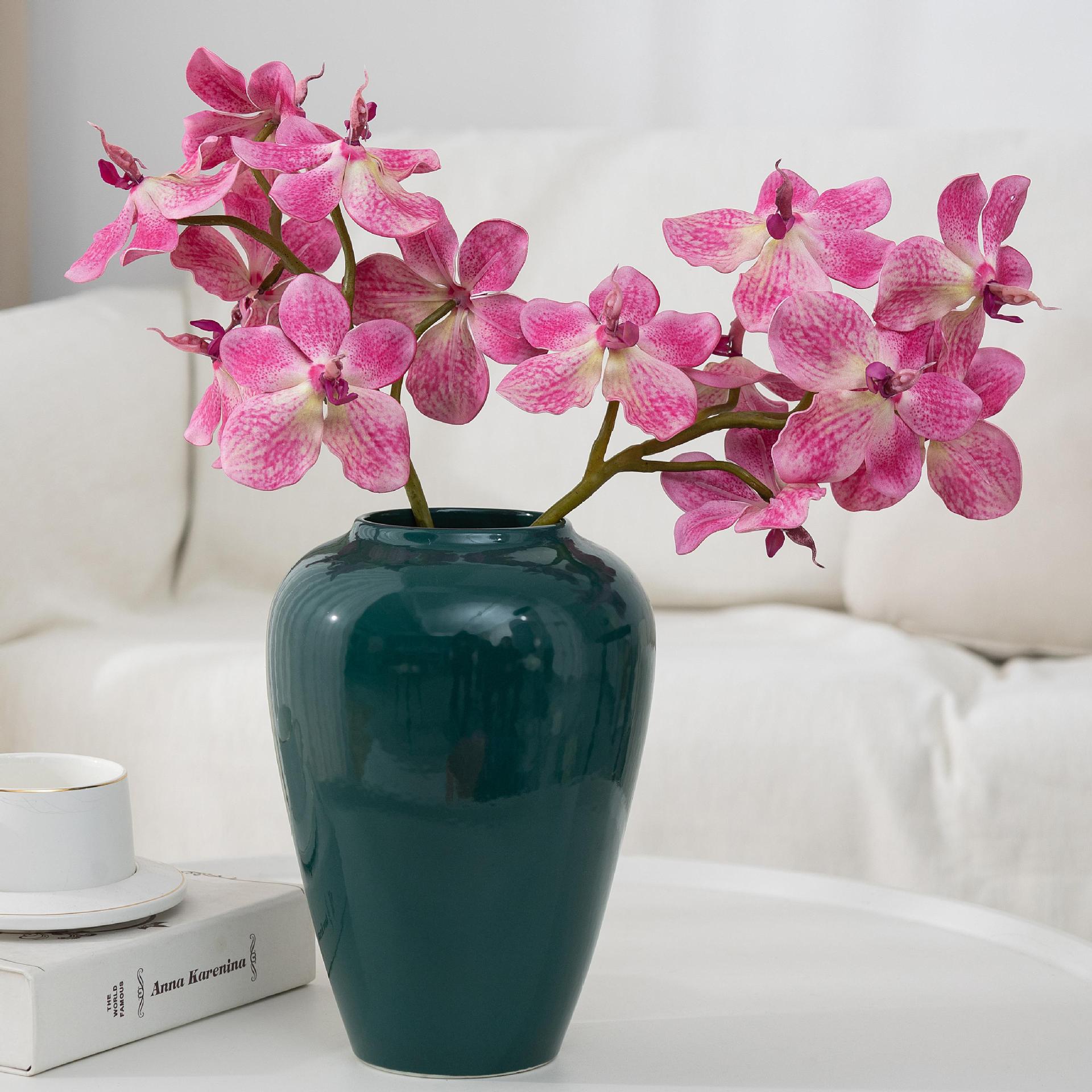 2er Set 20cm künstliche Orchideen, realistische PU-Blüten, ideal für Hochzeiten, Tischdekoration, Wohnaccessoires, langlebig, pflegeleicht