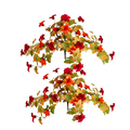 2er Set Künstliche Petunien 64 cm, UV-beständig & Wetterfest, Täuschend echte Kunstblumen für Außenbereich, Balkon, Grabschmuck, Herbstdeko, Hochzeit
