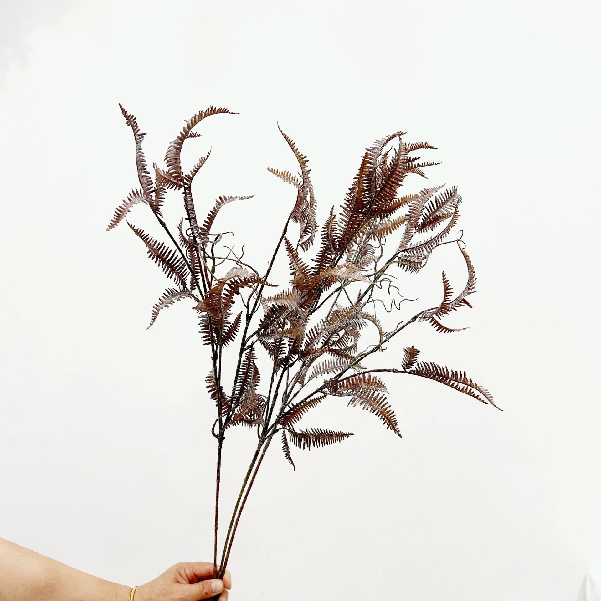 Künstlicher Farnzweig 75cm, Perserfarn-Blattstiel in 3 Farben, Täuschend Echte Kunstpflanze für Vase, Hochzeit, Floristik, Langlebige Deko