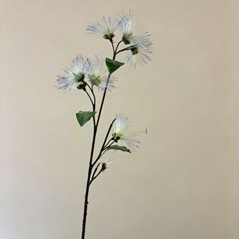 Kunstblume Seidenbaum 97 cm, Täuschend Echter Albizia Zweig in Pompom-Optik, Langlebige Seidenakazie für Bodenvase, Hochzeit, Gastronomie & Floristik