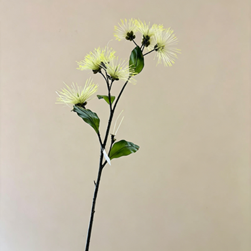 Kunstblume Seidenbaum 97 cm, Täuschend Echter Albizia Zweig in Pompom-Optik, Langlebige Seidenakazie für Bodenvase, Hochzeit, Gastronomie & Floristik