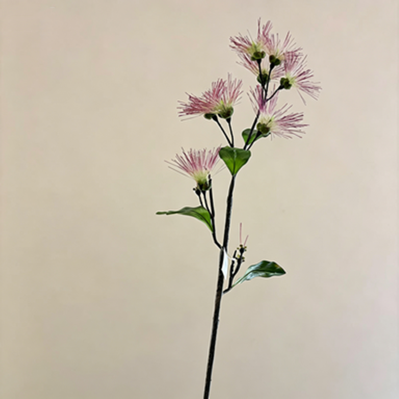 Kunstblume Seidenbaum 97 cm, Täuschend Echter Albizia Zweig in Pompom-Optik, Langlebige Seidenakazie für Bodenvase, Hochzeit, Gastronomie & Floristik