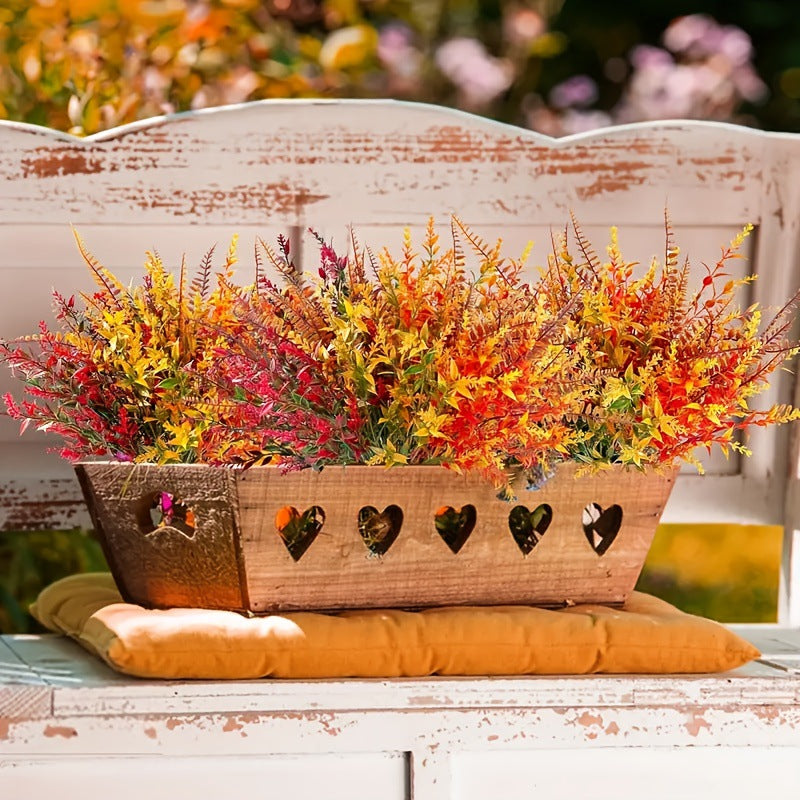 Eukalyptus künstlich 8er Set, ca. 70cm, Täuschend echte Dekozweige in Herbstfarben, Kunstpflanzen für Vase, Hochzeit, Herbstdeko