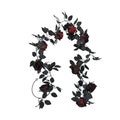 Schwarze Rosengirlande 200 cm, realistische Kunstblumen Ranke für Halloween & Gothic Hochzeit, Tür- & Tischdeko, Schwarz