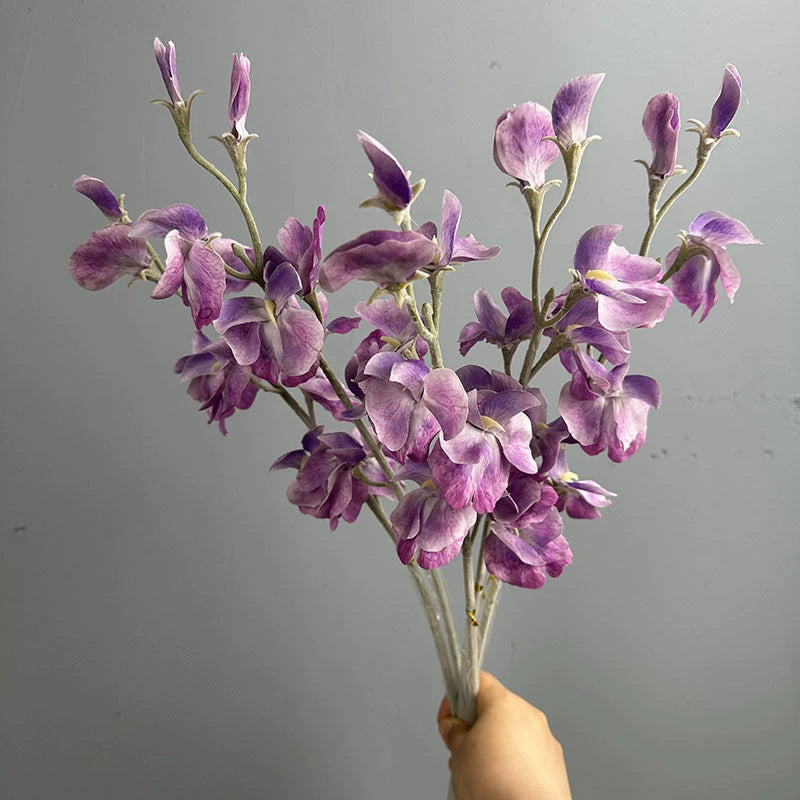 Künstliche Pea Flower 63 cm, realistische Berührung, 7 Farben, perfekt für Hochzeiten, Innendekoration, Cafés, Einzelhandel