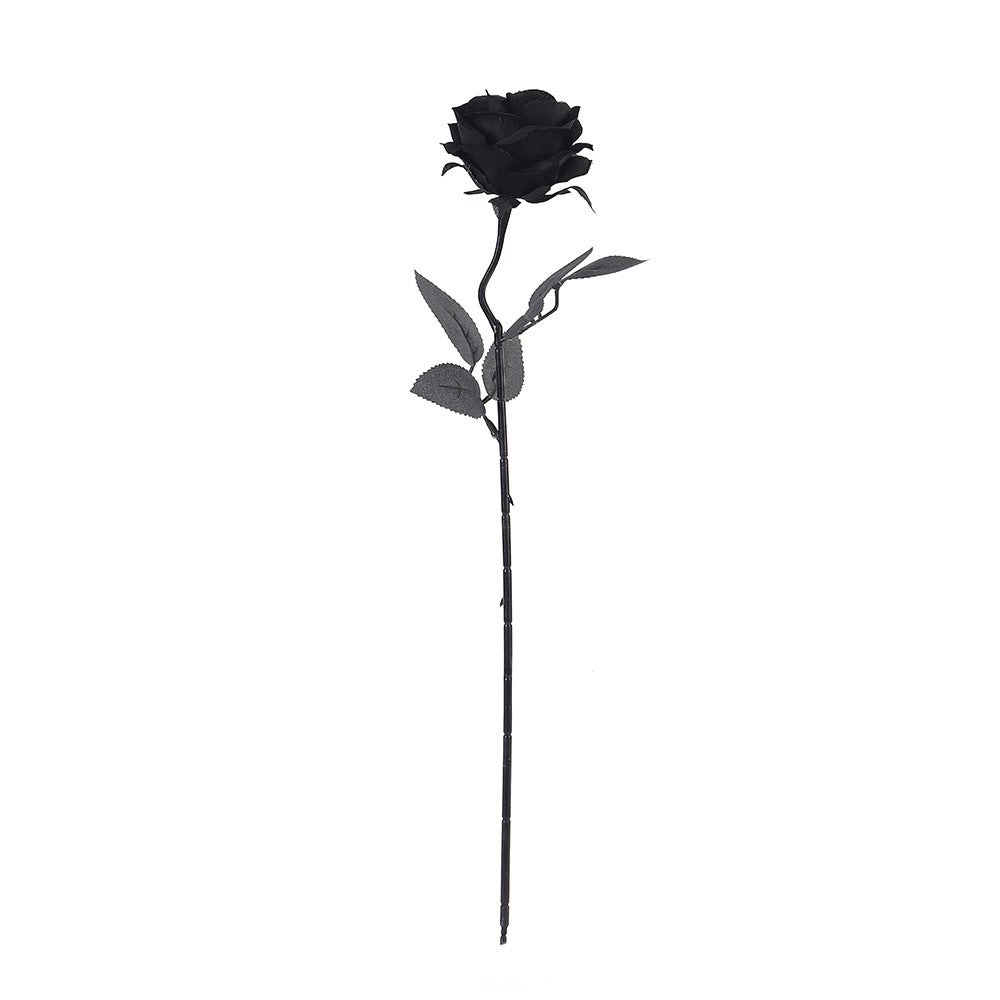 Künstliche schwarze Rosen 50 cm, realistische Seidenblumen, Gothic-Dekoration, perfekt für Hochzeiten, Halloween, und Eventgestaltung