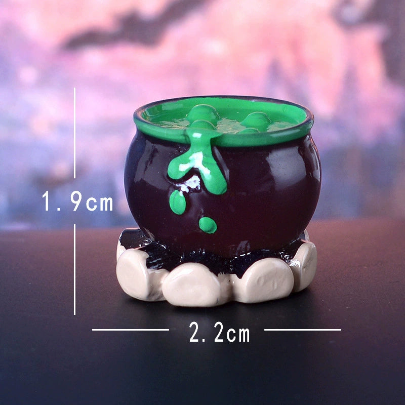 Halloween Deko Figuren Set (6 Stk.), im Dunkeln leuchtende Geister & Kürbisse aus Harz, Miniatur für DIY Bastelprojekte, Tischdeko & Terrarium