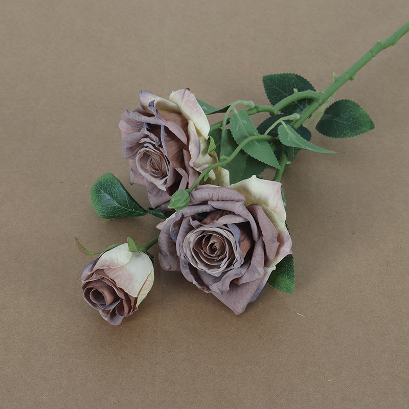 Künstliche Rosen in Ölmalerei-Optik, 54cm, realistisch, für Hochzeiten, Dekoration, Fotografie, 2er Set
