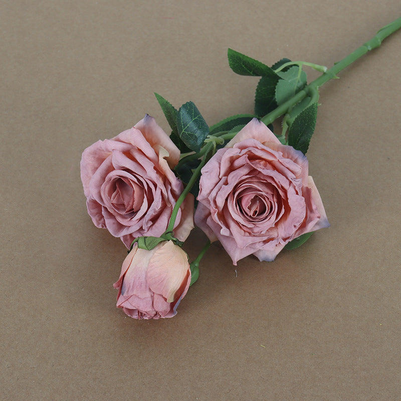 Künstliche Rosen in Ölmalerei-Optik, 54cm, realistisch, für Hochzeiten, Dekoration, Fotografie, 2er Set